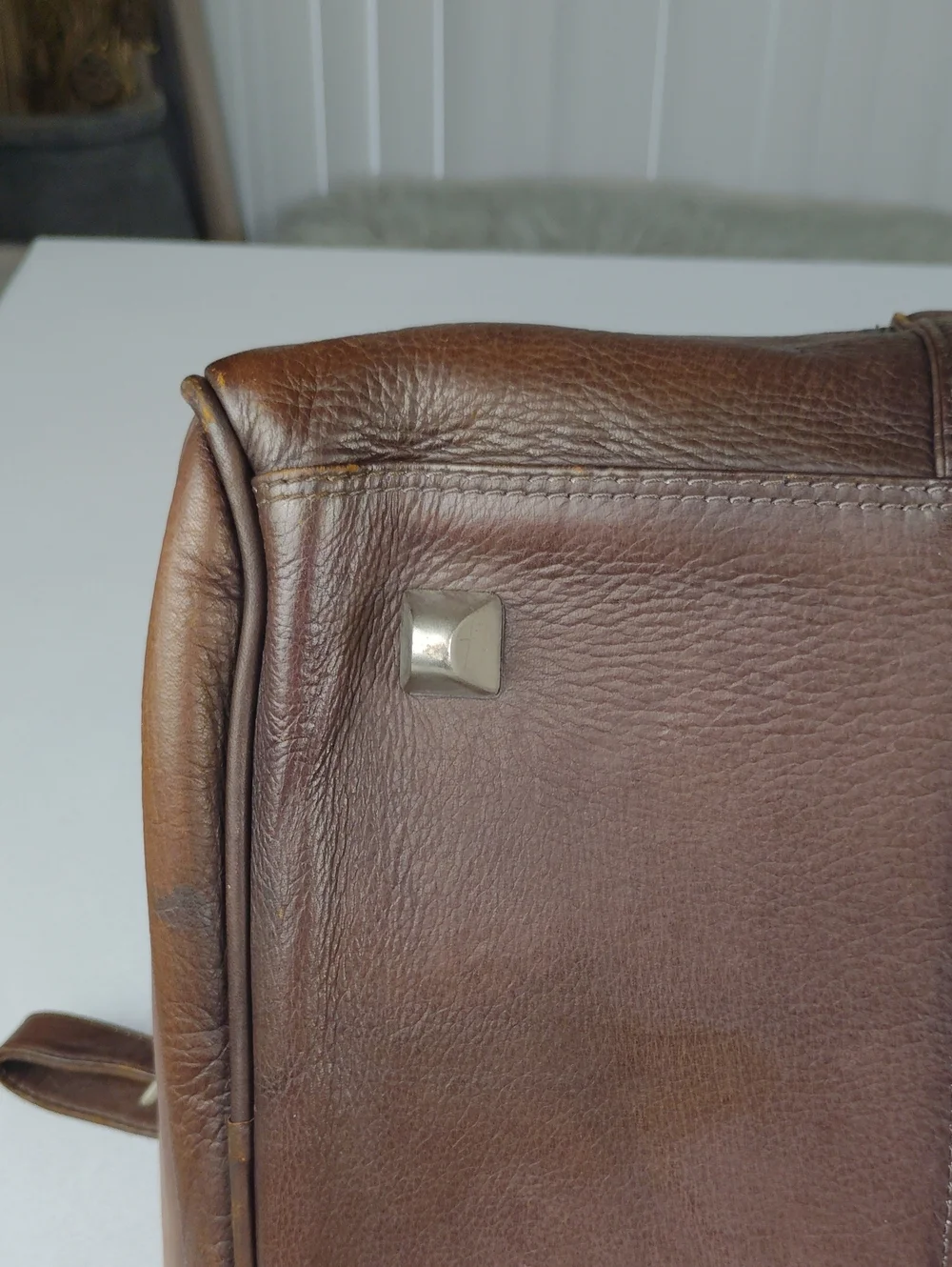 Latico N.J. USA ESPN Vintage Leather Duffel Bag.